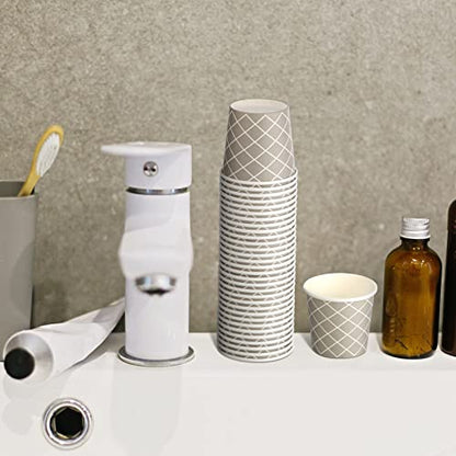Rtteri 100 Pcs Count 3 oz Disposable Coffee Cups Disposable Espresso Cups Small Paper Cups 3 oz Cups for Coffee Tea Cocoa Juice Mini Paper Cups for Cafes Offices and Home