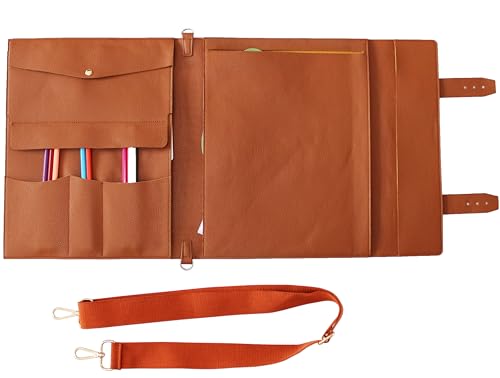 Drawing Book Cover Sketchbook Cover with Pencils and Leather Artist Bag Artist Gifts Leather Art Book Cover for Sketchbook, Journal Notebook (9" x 12") - size: L for 9" x 12"