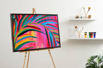Kate and Laurel Sylvie Blank Framed Canvas Wall Art, 18x40, Premium Modern Empty Canvas for Paint-Your-Own Art, Gold Framing - color: Brown, size: 23"L x 33"W