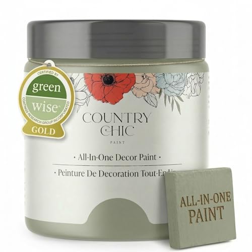 Country Chic All-in-One Chalk Paint for Furniture, Cabinets, Home Decor, Eco-Friendly, Matte Finish, Built-In Primer & Top Coat for Wood, Metal - Sage Advice (Sage Green) - Pint 16 oz (475 ml) - color: Sage Advice, size: 16 Fl Oz (Pack of 1)
