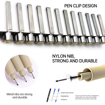 Micron Pen Set,Fineliner Pens Fine Liner Pen,Micro Pens for Drawing Sketching Journaling Writing(7 PCS)