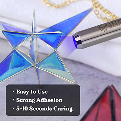 LET'S RESIN 30g UV Resin Kit with Light and 12-Color UV Resin with All-Inclusive Keychain Making Kit