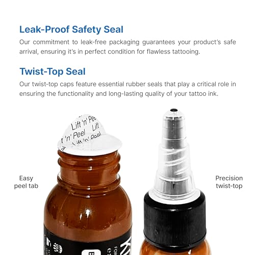 Tattoo Ink, Premium Quality, Precision Medium Viscosity, Rich Hue, Quick Healing, Acrylic-Free, Water-Based, Ready-to-Use Ink for Precision Tattooing (Black Mist, 1 oz) - color: Black Mist, size: 1 oz