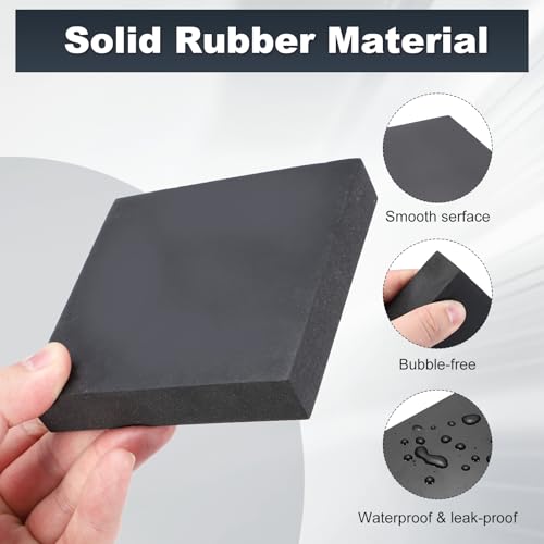 HARFINGTON Rubber Bench Block 4"x4"x1" Black Rubber Stamping Block Square Anti Vibration Pads for Jewelry Making Hammering Shaping Chasing Flattening Metals - size: 4"x4"x1"