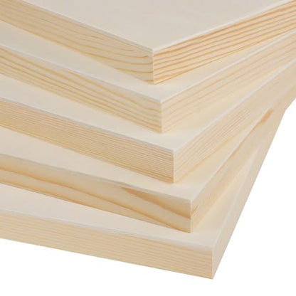 Aodaer 8 Pack Wood Panels 9 x 12 Inch Wooden Panels Canvas Unfinished Craft Wood Boards Panels for Art Crafts Acrylic and Oil Painting Pouring DIY Projects - size: 9 x 12 Inch