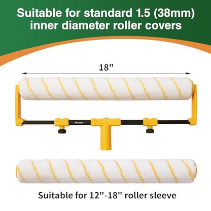 VOOMEY 18"Paint Roller Frame,The Adjustment Range is from 12" to18", Suitable for Large-Scale Painting Projects,Can be Used with an Extension Pole - size: 18"Paint Roller Frame