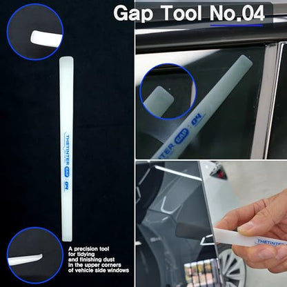 6-in-1 Window Tint Gap Tool Kit – Professional Narrow Gap Tint Finishing & Dust Removal Tools, POM Precision Squeegee Set for Car Window Tint, Vinyl Wrap & PPF