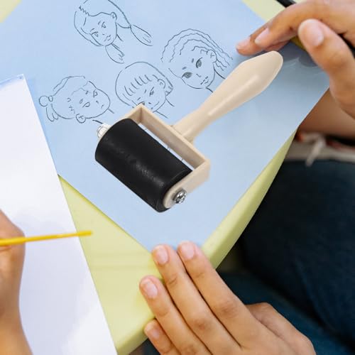 Ciieeo 5 Pcs Brayer Roller Set for Printmaking with Rubber Ink Brayers for Kids Art Projects Stamping Painting and Glue Spreading Tools 3.74X1.96X0.78In Each