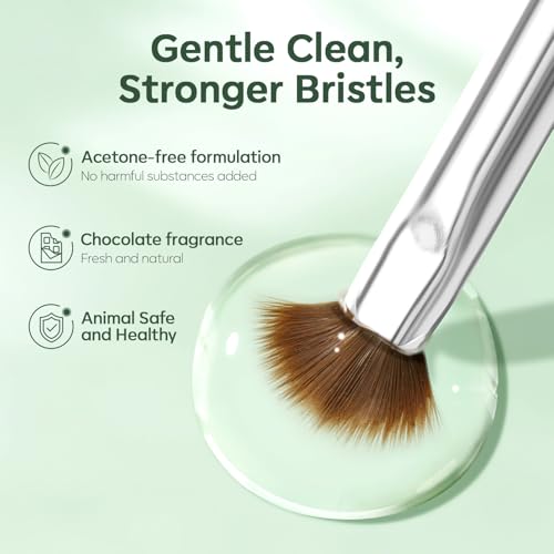 Modelones Nail Art Brush Cleaner & Restorer for Nail Polish/Extension Gel/Solid Builder Gel/Dip Powder/Acrylic with nail art brush Manicure Kits DIY Salon at Home - 80ml, W/Pro Brush - color: A8a-Brush Cleaner with Brush