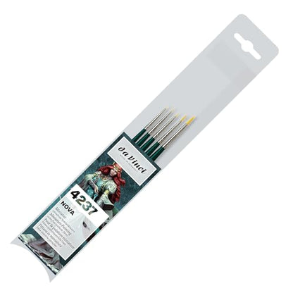 da Vinci Watercolor Series 4237-5 Brush Miniature Set - Nova Synthetics Multi-Media Mini Rounds - Contains Series 1570 Sizes 10/0, 5/0, 3/0, 0, & 2 - Made in Germany - style: Nova Mini Round Set 1