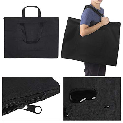 Starsouce Canvas Art Portfolio Carry Bag Multipurpose Zippered Artist Portfolios Case Tote Drawing Board Bag with Pocket for Transport Storage Painting Sketching Drawing Art Supplies, Black