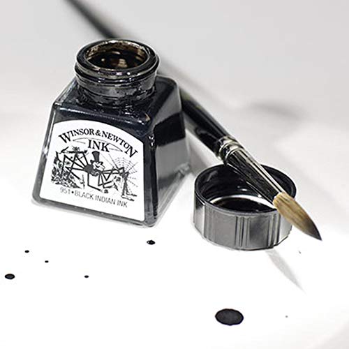 Winsor & Newton Specialty Ink, Black, 14ml Bottle - color: Black Indian, style: 14ml Bottle