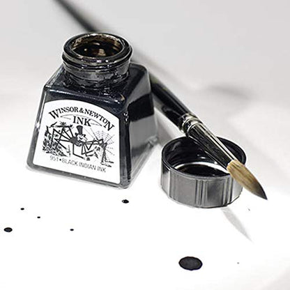 Winsor & Newton Specialty Ink, Black, 14ml Bottle - color: Black Indian, style: 14ml Bottle