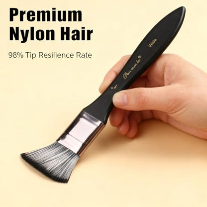 Professional Paint Brushes Set of 25 for Acrylic Painting - Oil & Watercolor Brush Kit with 9 Shapes, Canvas Roll, Synthetic Bristles, Ergonomic Handles（Matte Black） - color: Black Matte