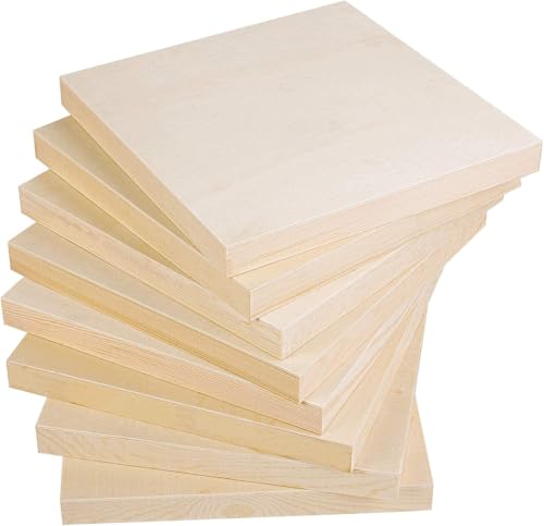 ADXCO 8 Pack Wood Panels 8 x 8 Inch Unfinished Wood Canvas Wooden Panel Boards for Painting, Pouring, Arts Use with Oils, Acrylics - size: 8 x 8 inch