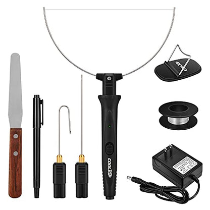 Cooltop Hot Wire Foam Cutter kit, 18W Styrofoam Knife Cutter Electric Hot Wire Foam Cutting Tool, Heated Foam Carving Knife Kit with Cleaning Pen for Foam Board, Pearl Cotton, EPP, KT Board, EPS