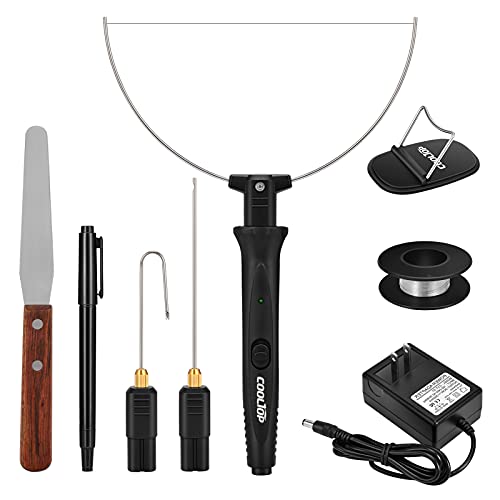 Cooltop Hot Wire Foam Cutter kit, 18W Styrofoam Knife Cutter Electric Hot Wire Foam Cutting Tool, Heated Foam Carving Knife Kit with Cleaning Pen for Foam Board, Pearl Cotton, EPP, KT Board, EPS