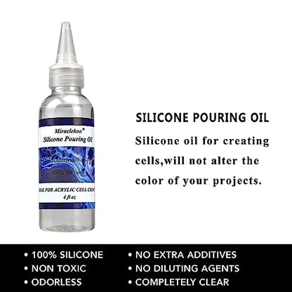 Silicone Pouring Oil Pure Silicone Oil for Creating Cell in Acrylic Paint Resin Pouring,4 Ounce - size: 4 Ounce (Pack of 1)