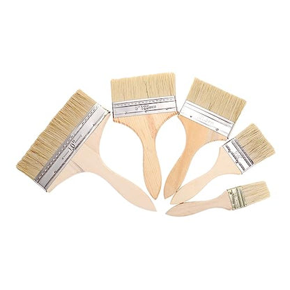 5pcs Thickened Wooden Handle Paint Brush Set for Oil and Watercolor Painting Brushes for Home and Crafts for Artists and DIY Projects