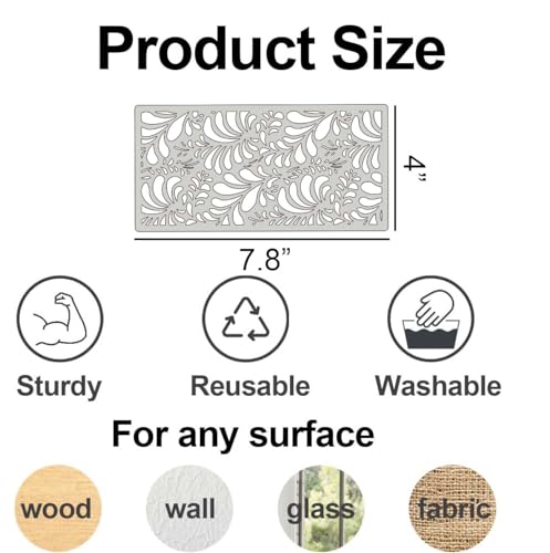 Stencils for Crafts Reusable Texture Stencils Background Stencil Leaf Floral Templates for Painting on Wood Furniture Card Canvas Paper Scrapbook - style: Floral