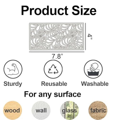 Stencils for Crafts Reusable Texture Stencils Background Stencil Leaf Floral Templates for Painting on Wood Furniture Card Canvas Paper Scrapbook - style: Floral