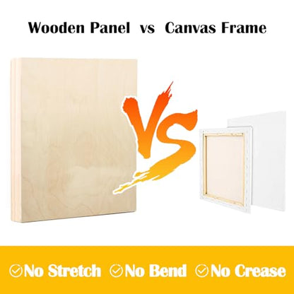 Falling in Art 2 Pack Unfinished Wooden Canvas Panels, 36x36 Gallery Birch Wood Panels Kit, 1 1/2" Deep Art Cradle Boards for Acrylic Painting, Pouring and Burning - size: 36*36 2 Pack