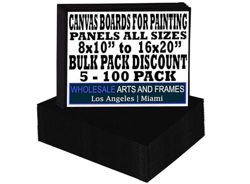 8x10 Black Canvas Boards for Painting Bulk 100 Pack.Paint Canvases for Painting Art.Artist Blank Canvases for Painting 8x10 Canvas Panels.Quality Acid Free Primed Canvas Boards for Acrylic,Oil etc - size: 8x10 Black