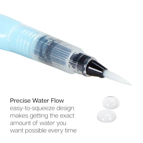KINGART Studio Water Brush Pens, Assorted Tips, Set of 4