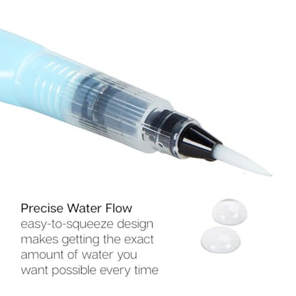 KINGART Studio Water Brush Pens, Assorted Tips, Set of 4