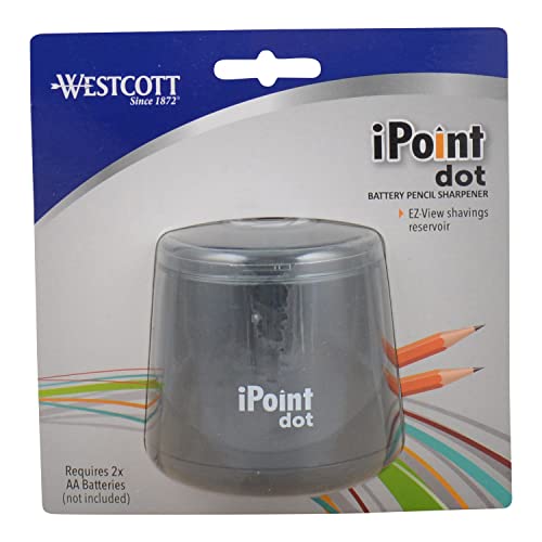 Westcott iPoint Dot Battery Pencil Sharpener, Battery Powered, 17553