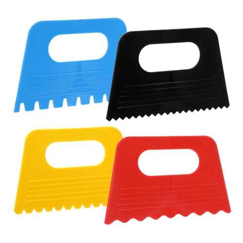 4 Pcs Paint Texture Tools, Plastic Paint Scraper Supplies Kit, Plaster Tools for Texture Art on Canvas Putty Acrylic Plaster Arts Pottery Scraper Tool