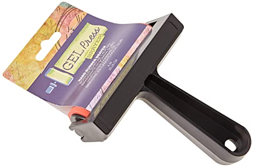Gel Press Rubber Brayer - for printmaking, Scrapbooking, Paper Crafts, Home Decor & More - 4 Inches, Red & Black - size: 4.0 inch