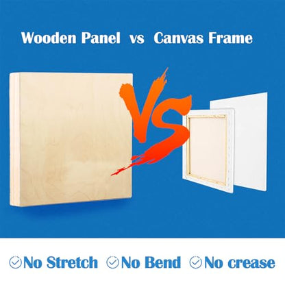 Falling in Art 2 Pack Unfinished Wooden Canvas Panels, 10x10 Gallery Birch Wood Panels Kit, 1 1/2" Deep Art Cradle Boards for Acrylic Painting, Pouring and Burning - size: 10*10 2 Pack
