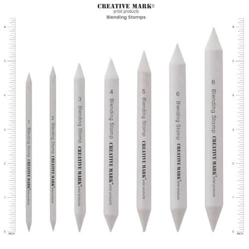 Creative Mark Blending Stumps - Solid Double-Ended Blending Stumps for Blending Charcoal, Pencils, Pastels, and More! - [Size # 1-12 Count] - size: Size # 1 - 12 Pack