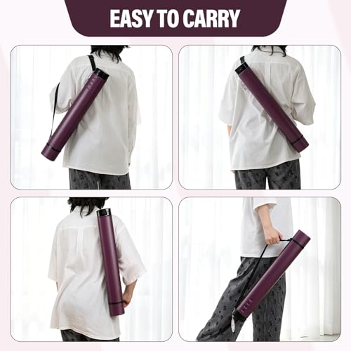 DEWEL Adjustable Poster Tube 24.5"-42", Waterproof Plastic Document Storage Tube Telescoping Carrying Case, Light Resistant Drawing Tube Painting Picture Tube Holder (Burgundy-Large Size) - color: Burgundy (Polygon), size: Large