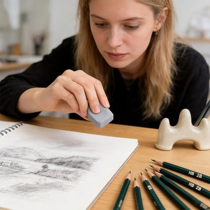 Kneaded Eraser 1 Pack Grey, Soft Moldable Absorbent Kneadable Eraser for Sketching, Drawing, Charcoal, Graphite, Art Blending, with Plastic Storage Case