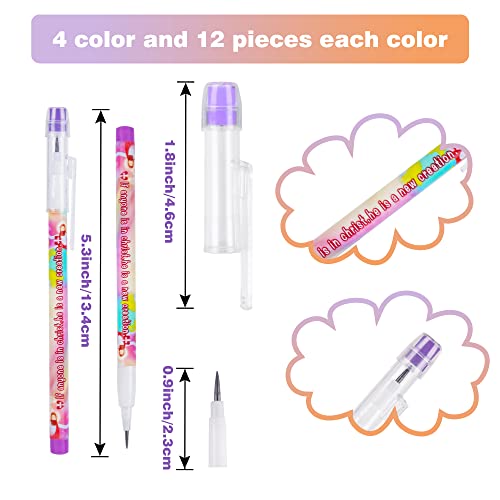 Kolewo4ever 48pcs HB Bible Verses Pencils Kawaii Cute Multipoint Pencil Push Translucent Non Sharpening Stackable Pencils Pop Up Plastic Pencil for Classroom Rewards Carnival Prizes (Bible Verses)