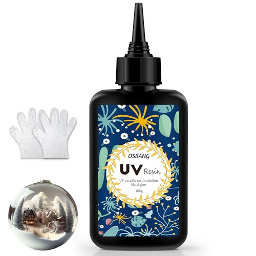 Crystal Clear Hard UV Resin Upgraded Formula Ultraviolet Fast Curing for Jewelry Making Craft Decoration, Hard Transparent Glue Solar Cure Sunlight Activated Resin Casting & Coating（100g） - size: 100g