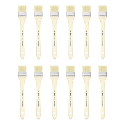 XDT#2801 Hake Artist Paint Brush 12 Piece Set #1.97in, Hog Bristle Flat Brushes for Painting, Acrylic Oil Watercolor - size: #2 12Pc Set