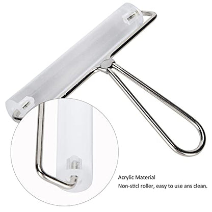 Sunicon Acrylic Roller, with Handle Transparent Polymer Clay Non stick Craft Pottery Ceramic Sculpture Hand Tool (15cm roller) - size: 15cm roller
