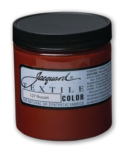 Jacquard Fabric Paint for Clothes - 8 Oz Textile Color Russet Leaves Fabric Soft - Permanent and Colorfast - Professional Quality Paints Made in USA - Holds up Exceptionally Well to Washing - color: Russet, size: 8 Fl Oz (Pack of 1)