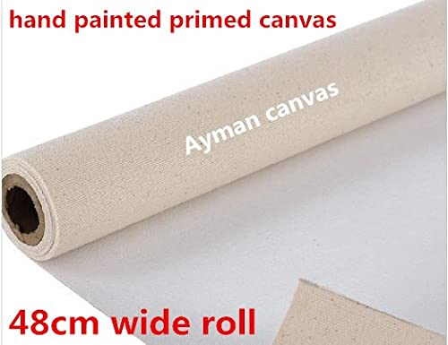 Painting Canvas Roll 48cm Wide Artist Blank Oil Painting Canvas Roll for Stretched Canvas Natural Cotton Canvas Fabric - color: 1 Meter