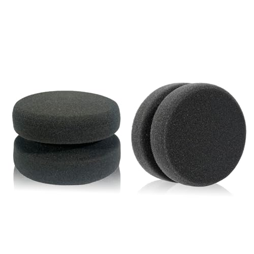 Round Paint Sponge – 2PCS 3.1 Inch Double-Sided Art Craft Sponge for Painting, Car Waxing & Kitchen Cleaning, Wall Repairing – Soft, Reusable Multi-Use Paint Applicator - color: Black-2 Pcs, size: 2