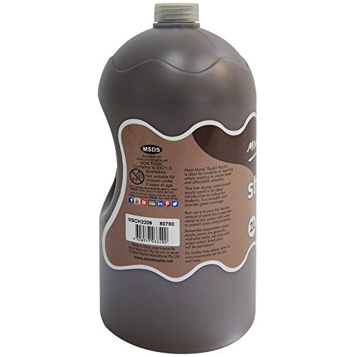 Mont Marte Discovery School Acrylic, Burnt Umber, 1/2 Gallon (2 Liter). Ideal for Students and Artists. Excellent Coverage and Fast Drying. Pump Lid Included. - color: Burnt Umber