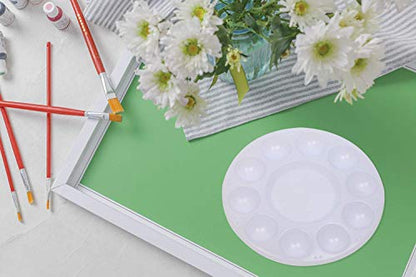 PENTA ANGEL Art Paint Tray Palette 3Pcs 10 Well Plastic Round Paint Tray for Watercolor Painting(Round-3PCS)