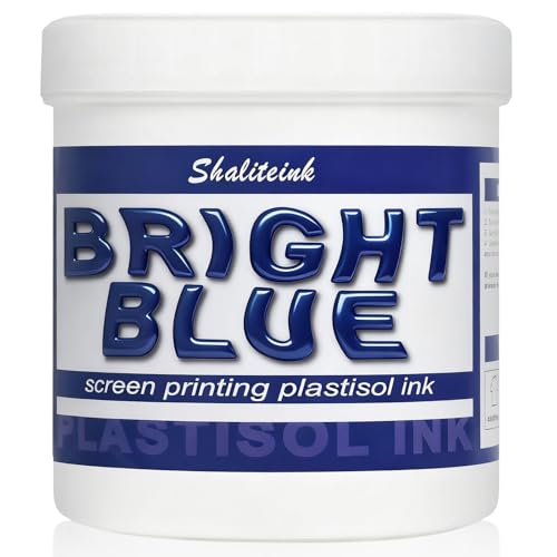 Shaliteink® Screen Printing Plastisol Ink Bright Blue - Highly Opaque Screen Printing Ink for Cotton, Polyester and Other Fabrics (16oz.) - color: Bright Blue, size: 16 fl oz
