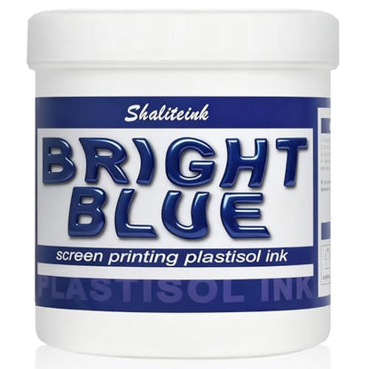 Shaliteink® Screen Printing Plastisol Ink Bright Blue - Highly Opaque Screen Printing Ink for Cotton, Polyester and Other Fabrics (16oz.) - color: Bright Blue, size: 16 fl oz