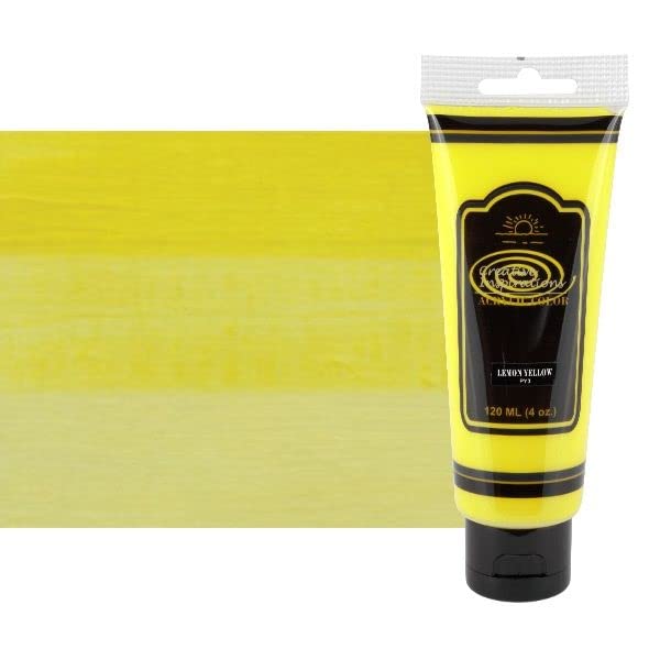 Creative Inspirations Acrylic Paint - Lemon Yellow - 120 mL Tube - Smooth & Creamy Consistency, Vibrant Pigmentation, Great Coverage for Artists - Clean Up with Soap & Water - color: Lemon Yellow, size: 4.06 Fl Oz (Pack of 1)