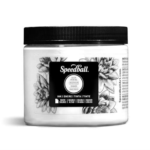 Speedball Water Soluble Block Printing Ink, White, 16-Ounce Jar - color: White, size: 16 fl oz