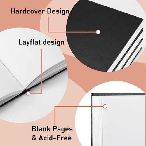 Hardcover Large Size 9" x 12" Sketch Pads for Drawing, 110 Sheets, 80lb/120GSM Mixed Media Pad - Acid Free Paper, Bleedproof, Hardbound Sketchbook, Professional Grade (Pack of 1)